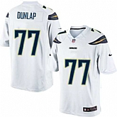 Nike Men & Women & Youth Chargers #77 Dunlap White Team Color Game Jersey,baseball caps,new era cap wholesale,wholesale hats